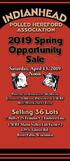 2019 Spring Opportunity Sale Saturday, April 13, 2019 Noon