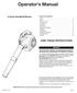Operator s Manual SAVE THESE INSTRUCTIONS. 2-Cycle Handheld Blower SERVICE TABLE OF CONTENTS